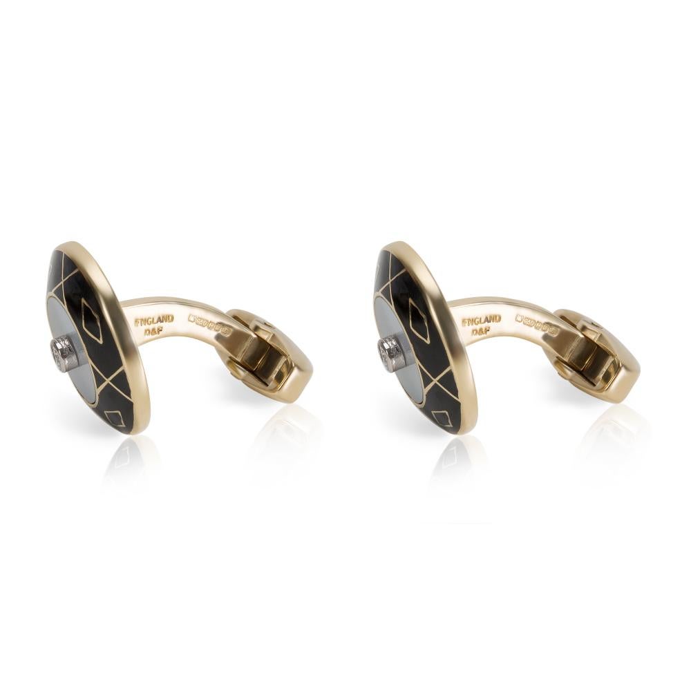 Women's Deakin & Francis Diamond Cufflinks Set in 18 Karat Yellow Gold '0.25 Carat'