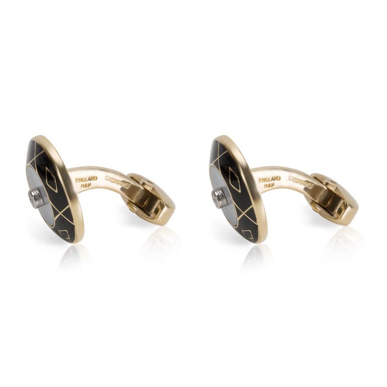 Deakin and Francis Diamond Cufflinks Set in 18 Karat Yellow Gold '0.25 ...