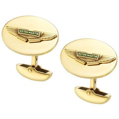 Deakin & Francis, Estate 18 Karat Yellow Gold Aston Martin Cufflinks