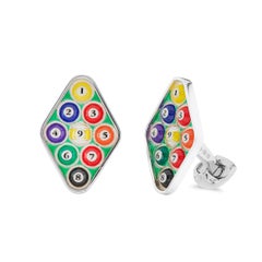 Deakin & Francis Exclusive Sterling Silver and Enamel Pool Table Cufflinks
