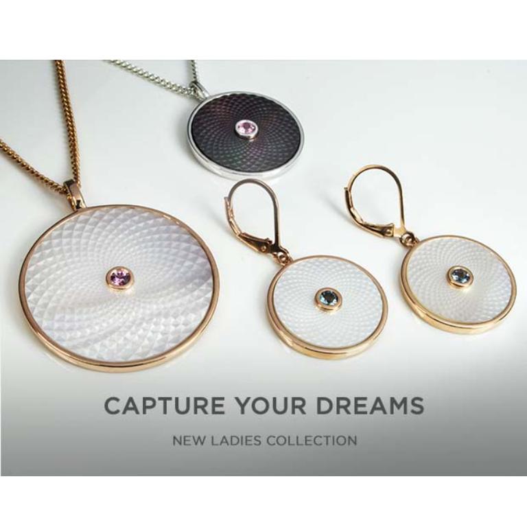DEAKIN & FRANCIS, Piccadilly Arcade, London

Capture your dreams with our alluring Dreamcatcher Collection; choose from our array of beautiful pendants, rings and earrings each containing a shimmery, precision cut piece of mother-of-pearl and