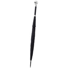 Used Deakin & Francis Large Black Umbrella with Skull Head Handle