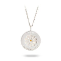 Deakin & Francis Large Pendant with Grey Mother-of-Pearl and an Aquamarine