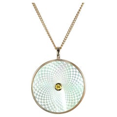 Deakin 
Francis Large Pendant with White Mother-of-Pearl and Yellow Sapphire