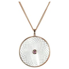 Deakin 
Francis Large White Mother-of-Pearl and Pink Sapphire Pendant