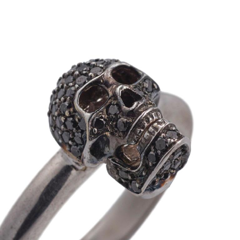 skull ring with black diamonds