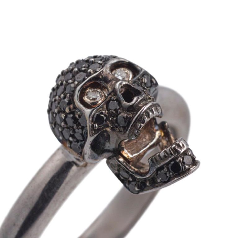 skull ring black diamond