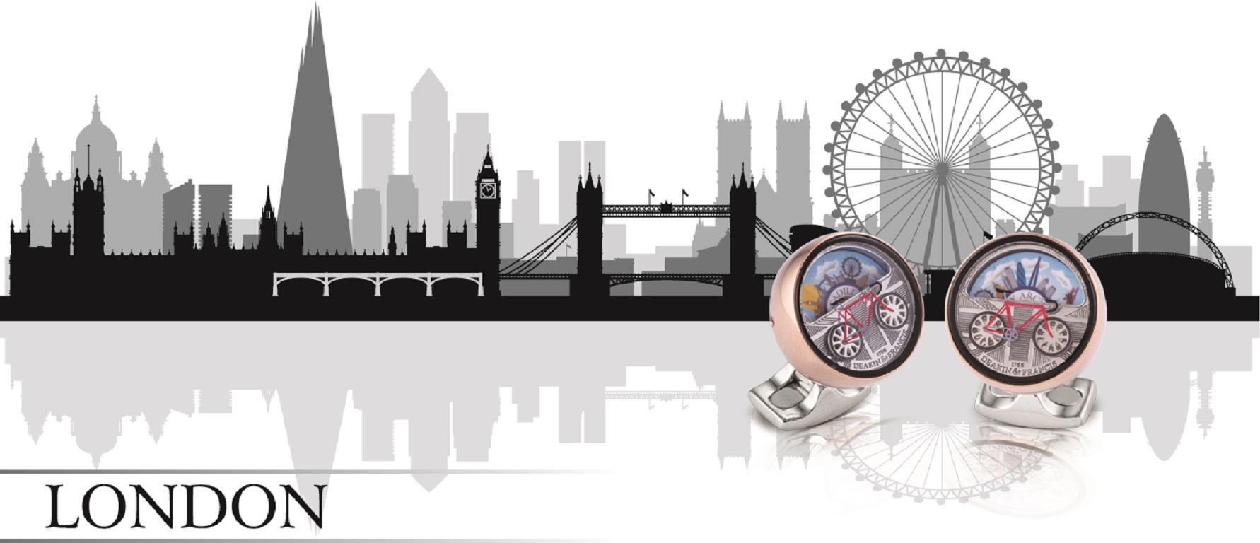 DEAKIN & FRANCIS, Piccadilly Arcade, London

Do you love a bit of sight-seeing, or like to marvel at the wonders of your favourite city? These moving scene cufflinks of London are perfect for spotting your favourite tourist attractions.
Twist the