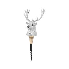 Deakin & Francis Luxury Stag Head Corkscrew in Silver Finish