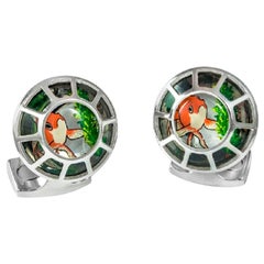 Deakin & Francis Porthole Cufflinks with Fish Centre