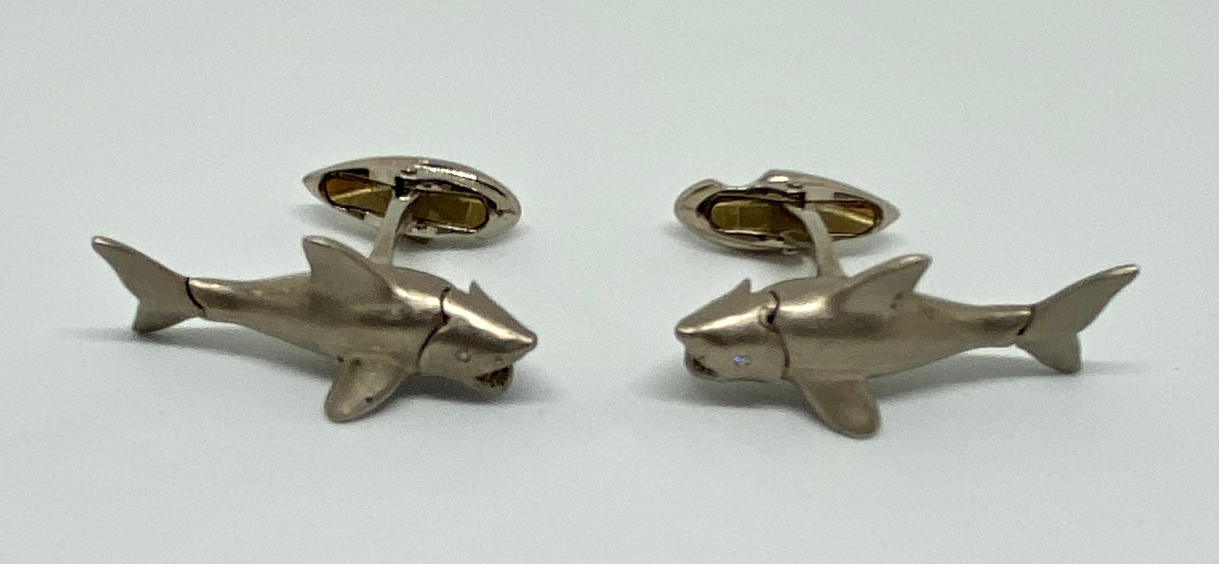 shark tooth cufflinks