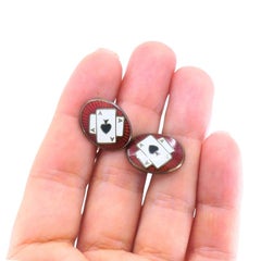 Deakin & Francis Gemelli in argento con smalto Asso di Picche