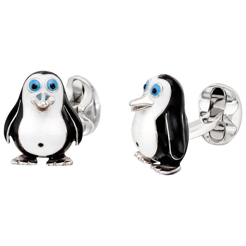 Deakin & Francis Silver Penguin Cufflinks For Sale