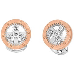 Deakin & Francis Silver Wheel with Rotating Cogs Cufflinks