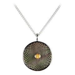 Deakin 
Francis Small Pendant with Grey Mother-of-Pearl and a Yellow Sapphire