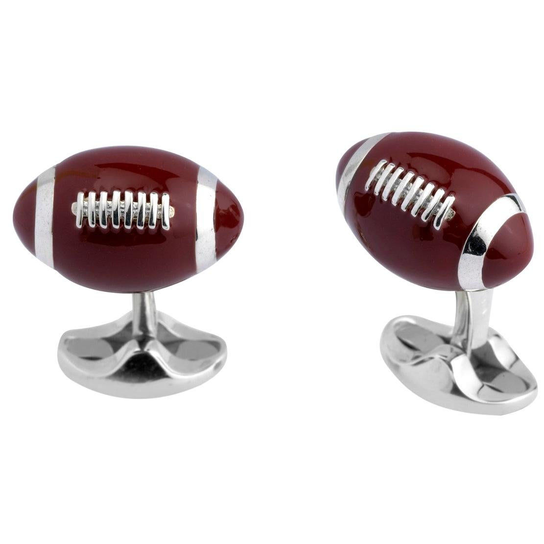 Deakin & Francis Sterling Silver American Football Cufflinks