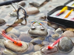 Deakin & Francis Boutons de manchette de pêche à la mouche en argent sterling et émail