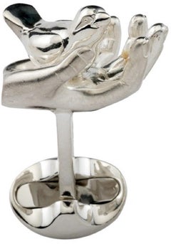 Deakin & Francis Sterling Silver Bird in Hand Cufflinks