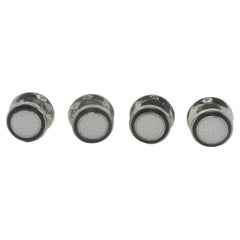Deakin & Francis Sterling Silver Black and White Enamel Dress Stud Set