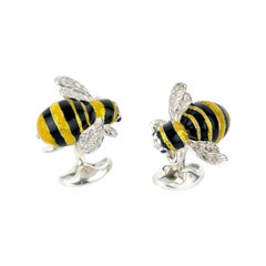 Deakin & Francis Sterling Silver Bumble Bee Cufflinks