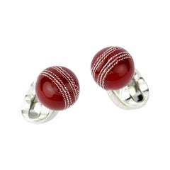 Deakin & Francis Sterling Silver Cricket Ball Cufflinks