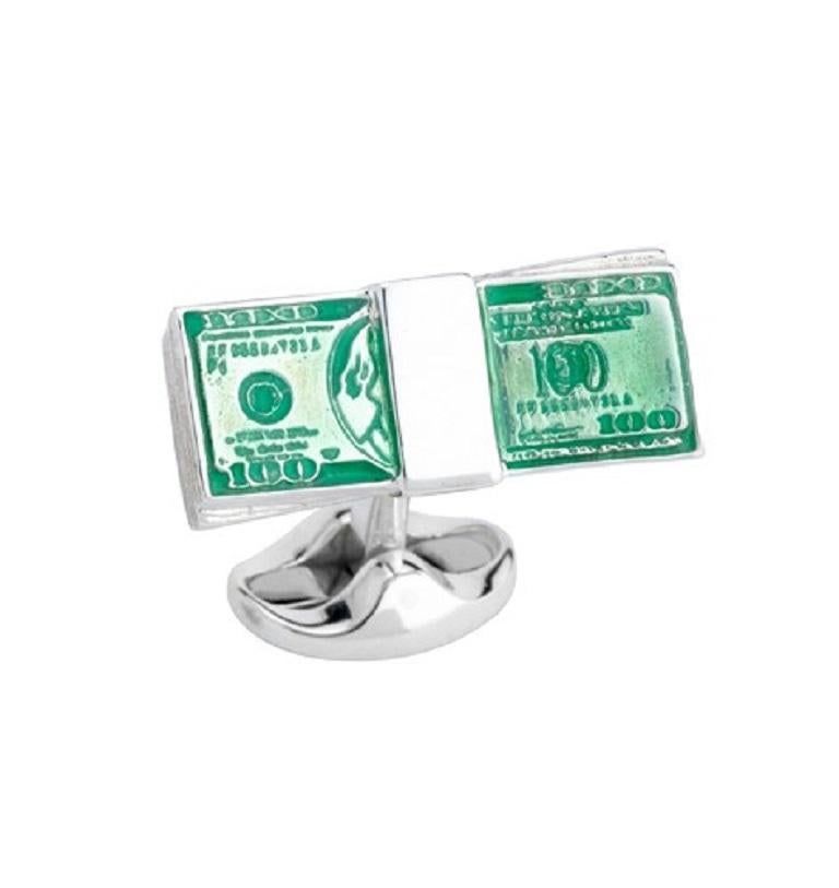Splash some cash on your outfit! These quirky sterling silver cufflinks are a great accessory for any well-dressed businessman or entrepreneur. A casual little reminder of the popular phrase Work Hard, Play Hard.
*These cufflinks are not engraved,