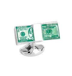 Deakin & Francis Sterling Silver Dollar Bill Cufflinks