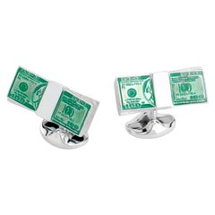 Deakin & Francis Boutons de manchette Dollar Bill en argent sterling