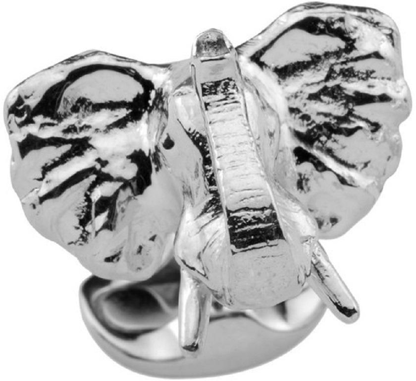 Contemporary Deakin & Francis Sterling Silver Elephant Cufflinks For Sale