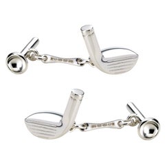 Deakin & Francis Sterling Silver Golf Club & Tee Cufflinks