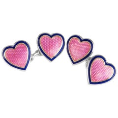 Deakin & Francis Sterling Silver Heart Cufflinks