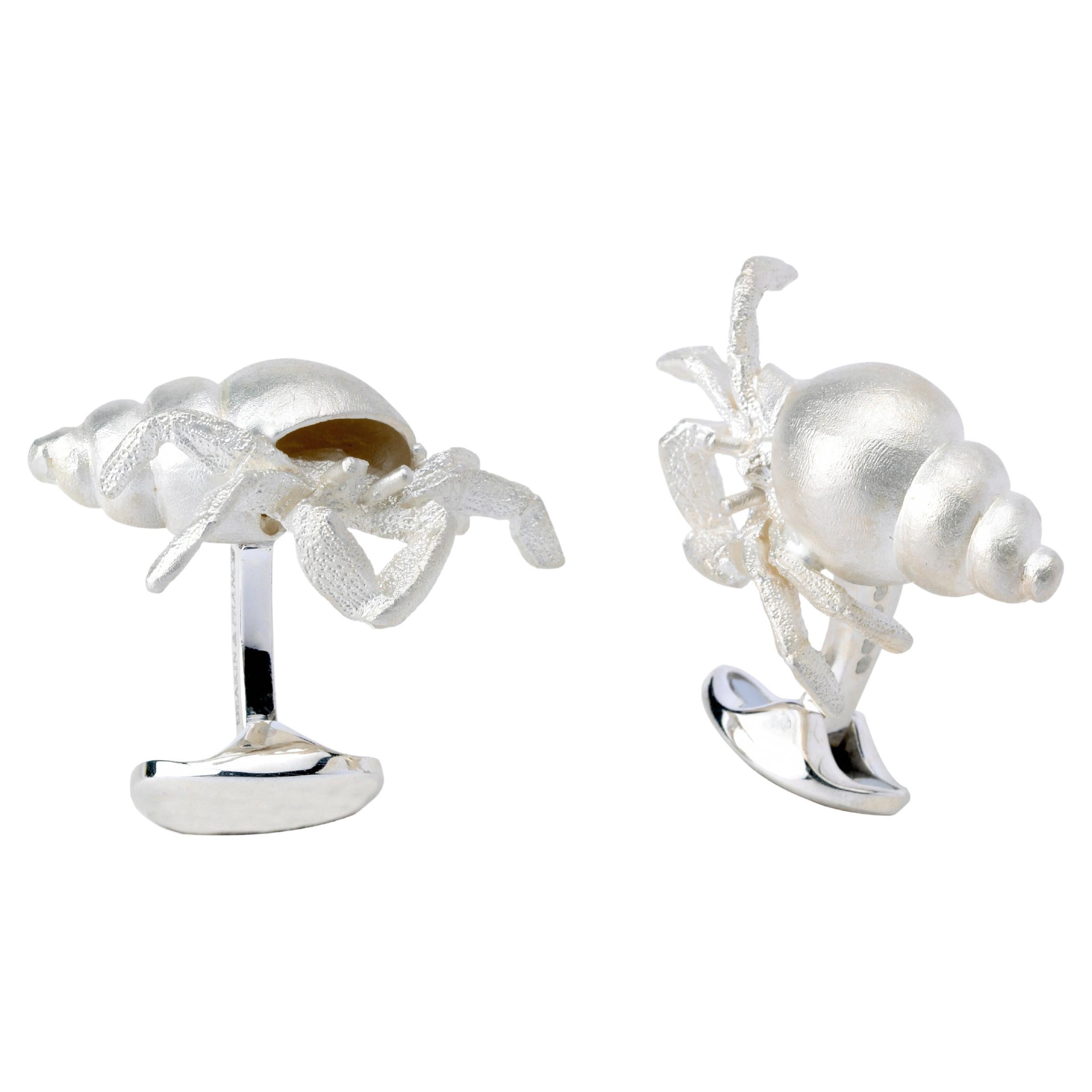 Deakin & Francis Sterling Silver Hermit Crab Cufflinks For Sale