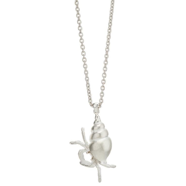 Deakin & Francis Sterling Silver Hermit Crab Pendant and Chain For Sale