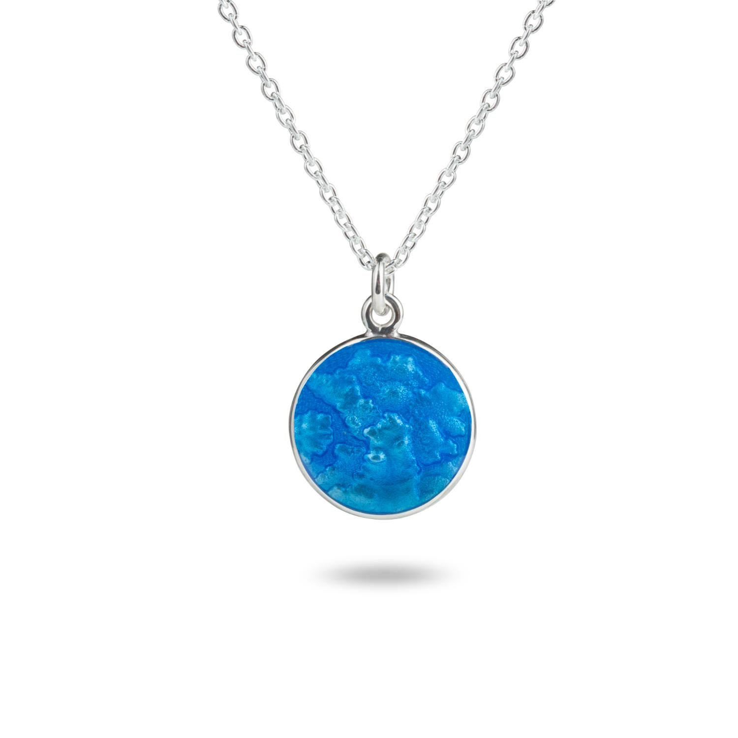 Deakin & Francis: Groer blauer Emaille-Anhnger aus Sterlingsilber im Zustand „Neu“ im Angebot in Birmingham, West Midlands