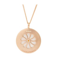 Deakin & Francis Sterling Silver Large Mother of Pearl and Aquamarine Pendant