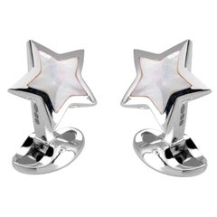 Deakin & Francis Boutons de manchette étoile en argent sterling et nacre