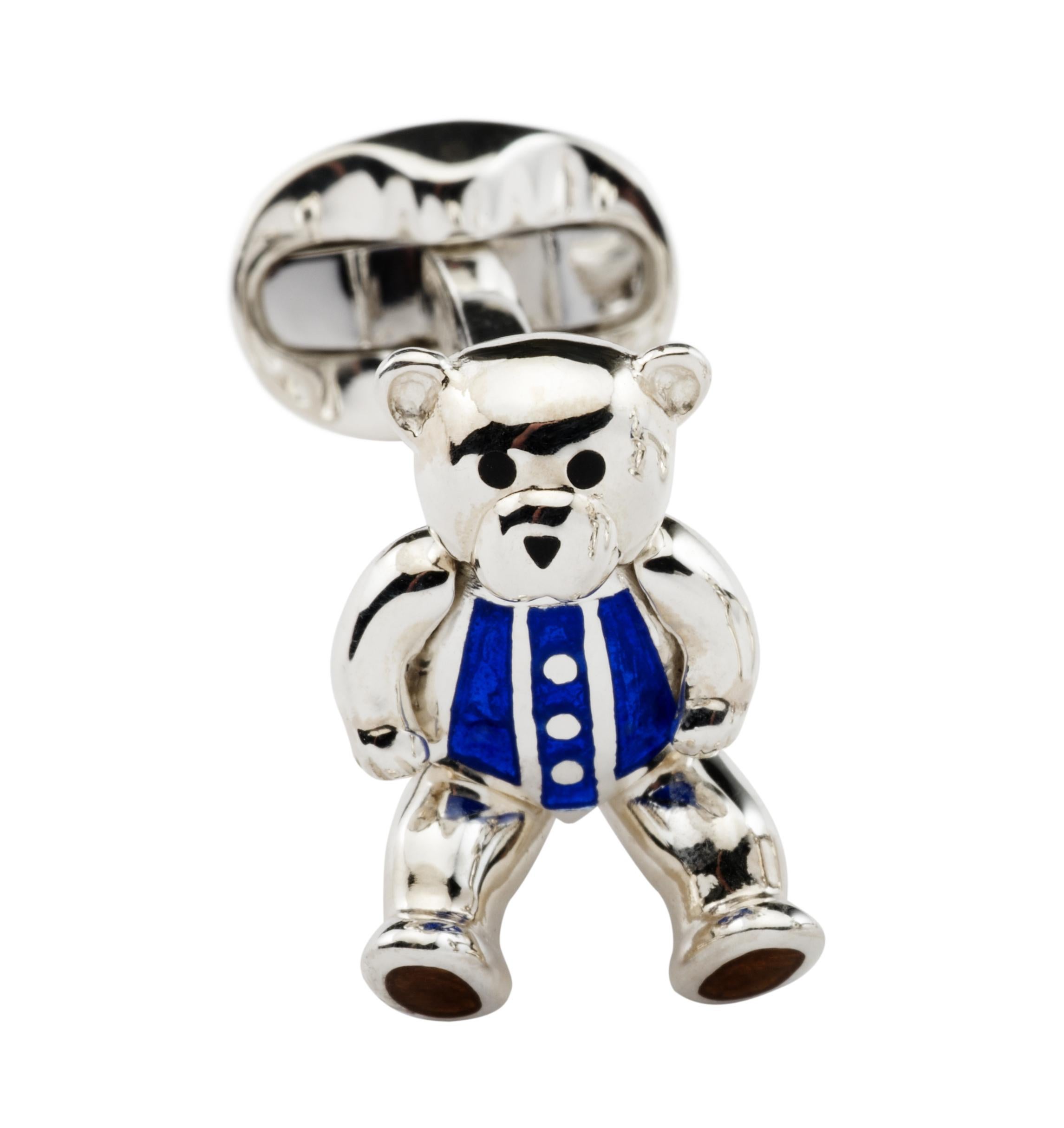 DEAKIN & FRANCIS, Piccadilly Arcade, London

Show off your adorable side with these gorgeous sterling silver teddy bear cufflinks! With moveable arms and legs, these cufflinks are the cutest accessory. Hand-enamelled in an attractive blue finish,
