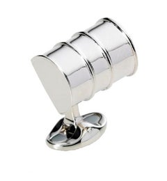 Deakin & Francis Sterling Silver Oil Drum Cufflinks
