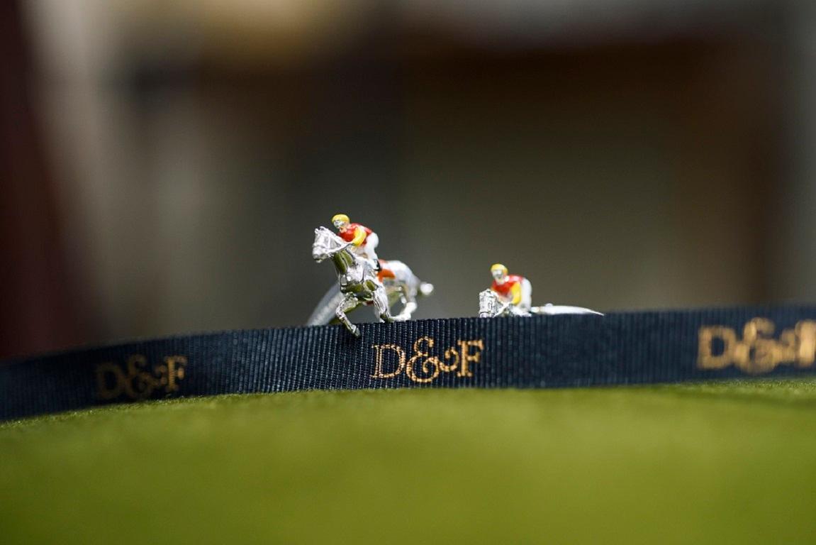 DEAKIN & FRANCIS, Piccadilly Arcade, London

Saddle up for Royal Ascot, the Grand National or a day at Aintree with these beautiful red and yellow, hand-enamelled horse and jockey cufflinks. For horse owners, race-goers and gambling enthusiasts,