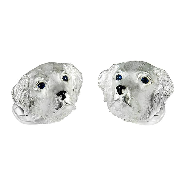 Deakin & Francis Sterling Silver Retriever Dog Cufflinks