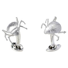 Deakin & Francis Sterling Silver Tok Tokkie Beetle Cufflinks