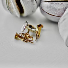 Deakin & Francis Sterling Silver Trumpet Cufflinks