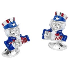 Deakin & Francis Boutons de manchette Uncle Sam en argent sterling