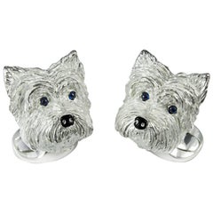 Deakin & Francis Sterling Silver Westie Terrier Dog Cufflinks