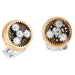 Deakin & Francis Sun & Planet Gear Cufflinks In A Rose Gold Finish