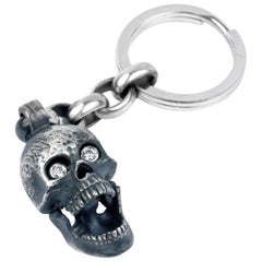 Deakin & Francis Two Large Skull Head Keyring with Popping Gem Eyes