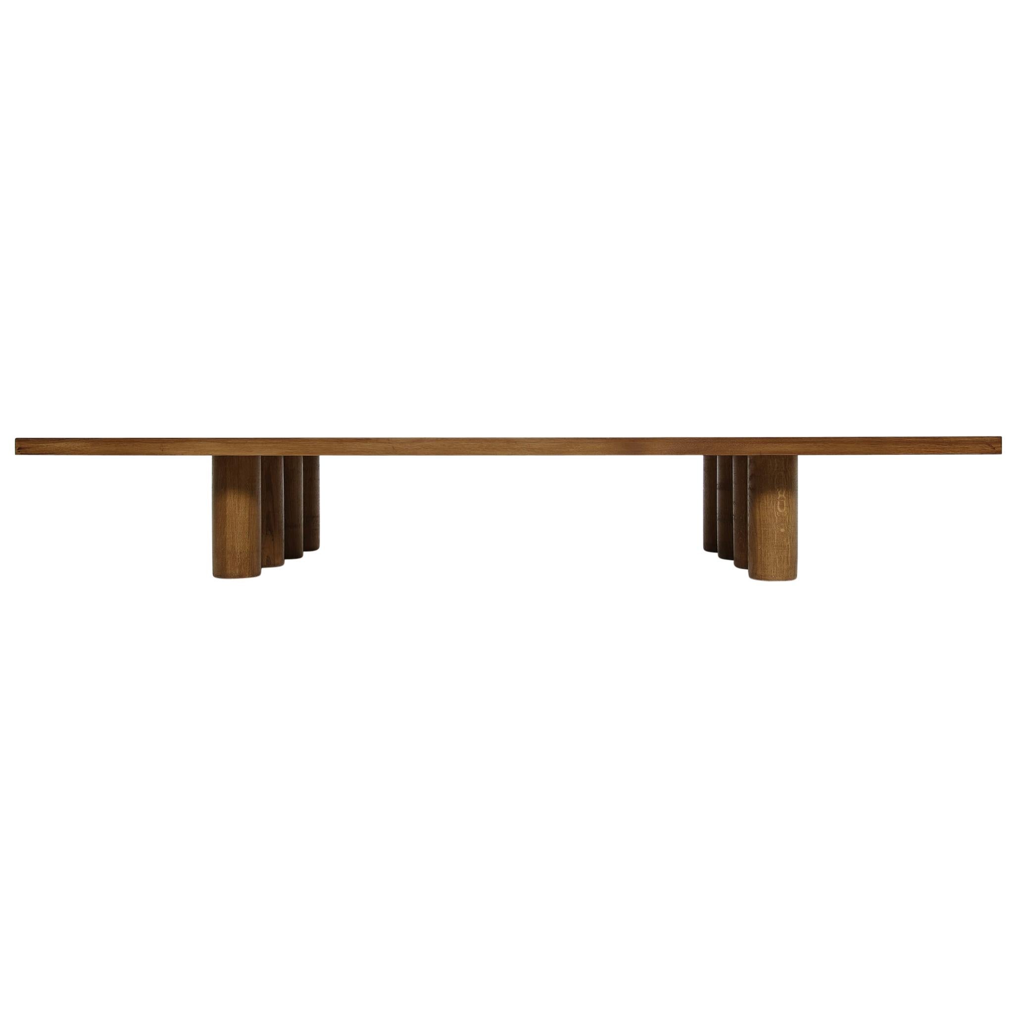 *Deal for Jill* Modern Low Coffee Table Solid Oak, Nathan Lindberg, Pedestal