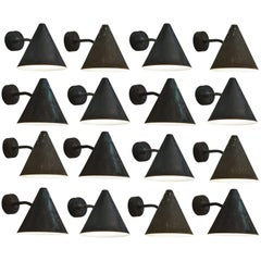 #Deal For Mia - Hans-Agne Jakobsson Set of 7 Patinated Solid Copped Wall Lights