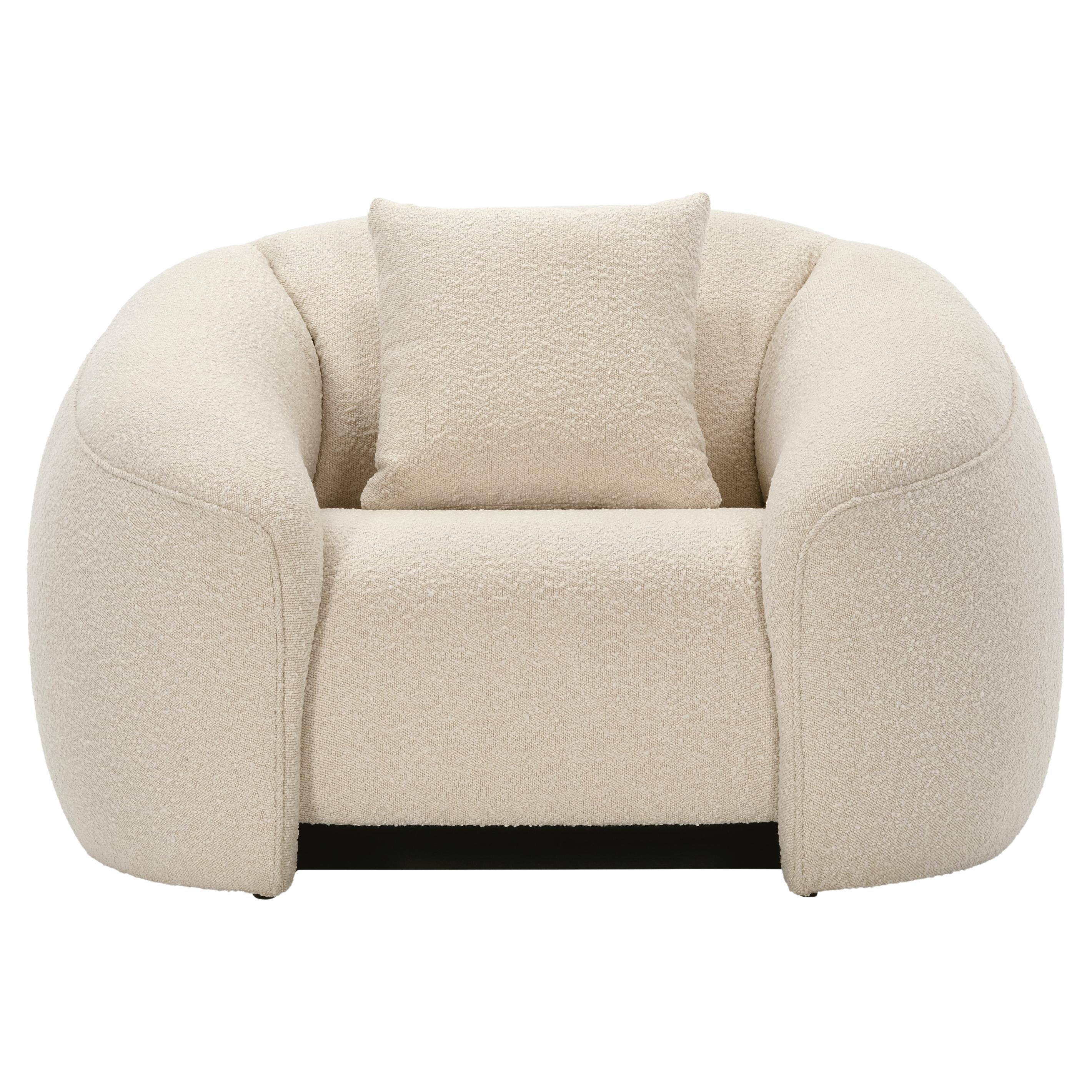 DEAN armchair in Boucle fabric For Sale