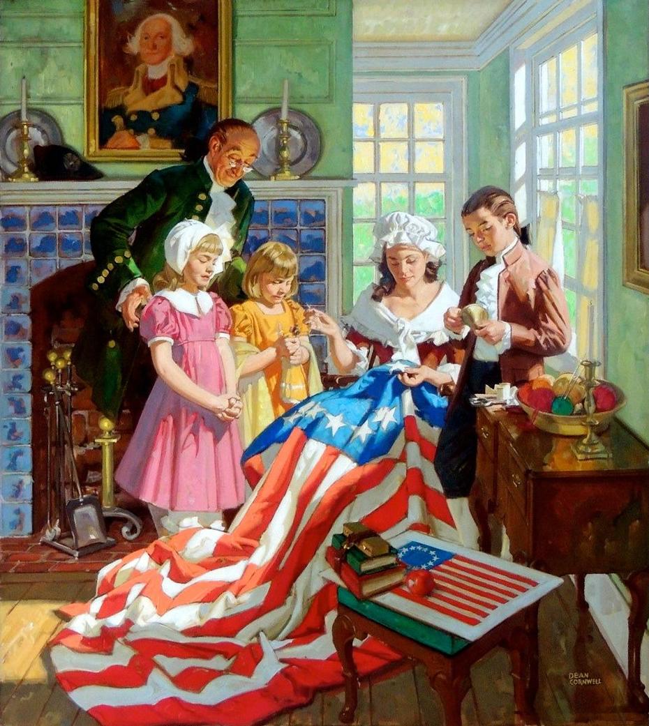 Figurative Painting de Dean Cornwell - Betsy Ross